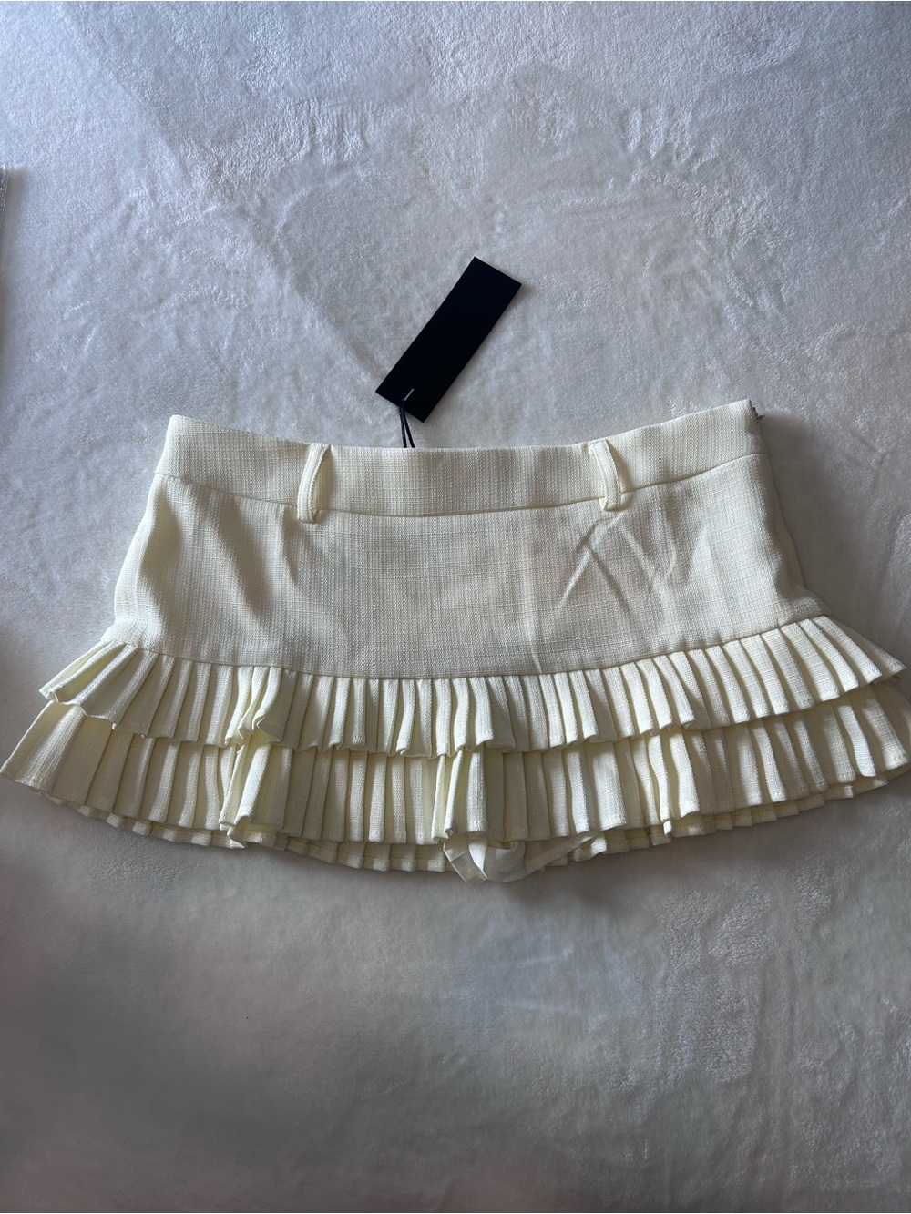 Lioness Double Ruffle Mini Skort in Soft Lemon